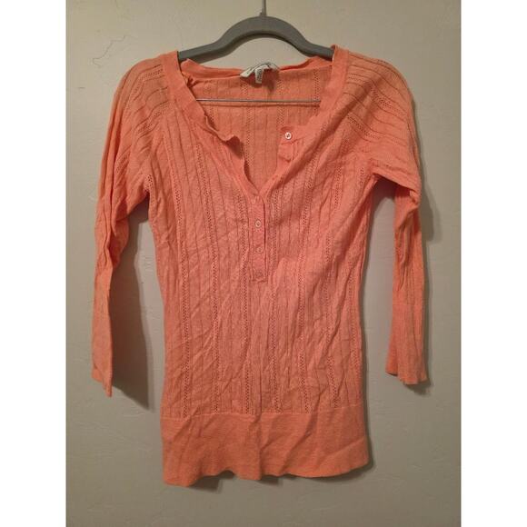 Aeropostale Tops - 🧡 Aeropostale Ribbed Henley Knit Top (Size L)